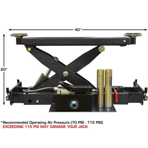 Atlas ATEATTD-RJ8000BK-FPD Rolling Bridge Jack 8000 lb Air Hydraulic