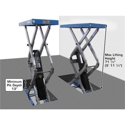 Atlas FM9SL In-Ground Full Rise Scissor Lift 9,000 lb Car Lift
