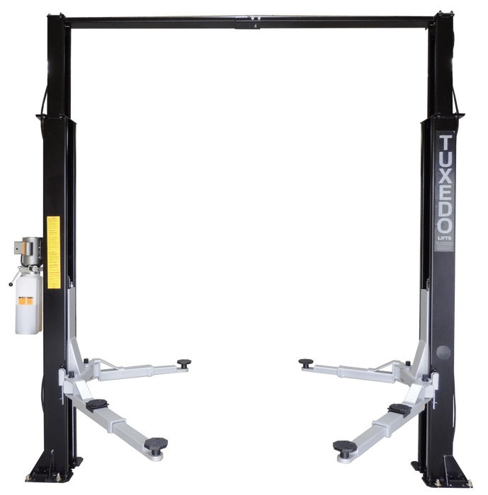 Tuxedo TP9KAC-TUX Two Post Clear Floor Lift 9,000 lb Asymmetric Arms