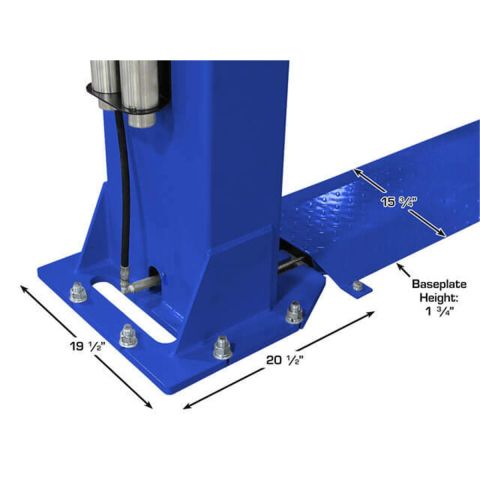 Atlas PVL9BP-FPD 2 Post Lift 9000 lb Baseplate Low Ceiling