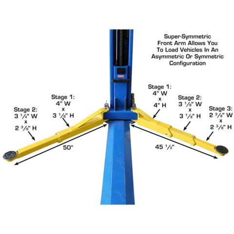 Atlas BP8000-FPD 2 Post Lift 8000 lb Baseplate Low Ceiling