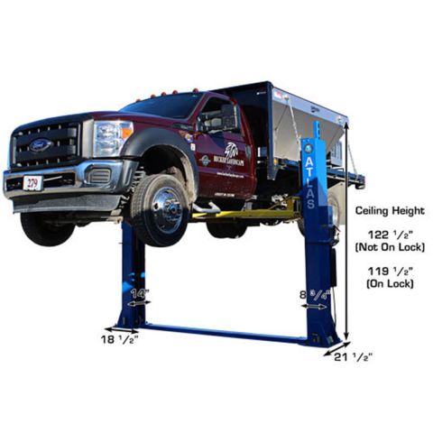 Atlas BP12000X-FPD 2 Post Lift 12000 lb Baseplate Low Ceiling