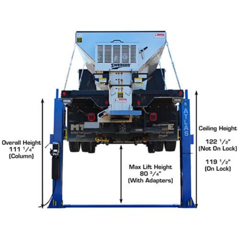 Atlas BP12000X-FPD 2 Post Lift 12000 lb Baseplate Low Ceiling