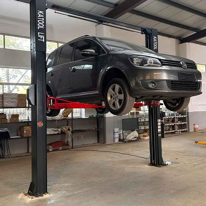 KT-AS110D Two Post Asymmetrical Vehicle Lift 11,000lbs Single Point Lock Release