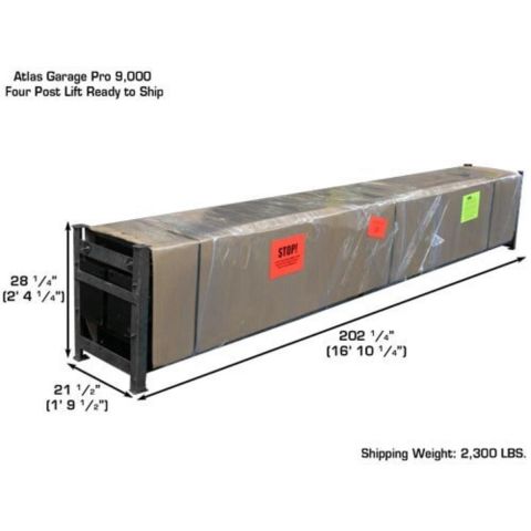 Atlas PRO9000-FPD 4 Post Lift 9000 lb Extra Tall Wide Long Storage
