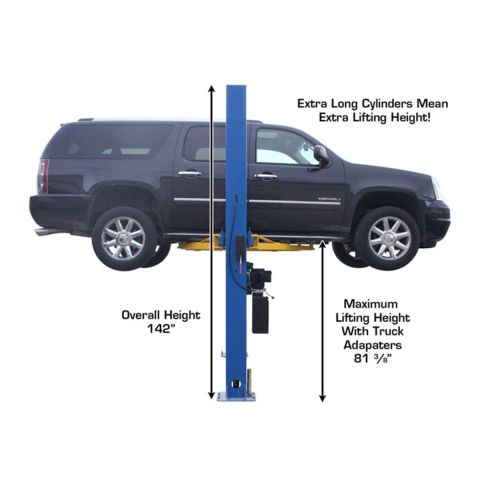 Atlas 9OHSC-SS-FPD 2 Post Lift 9000 lb Overhead Single Piece Column