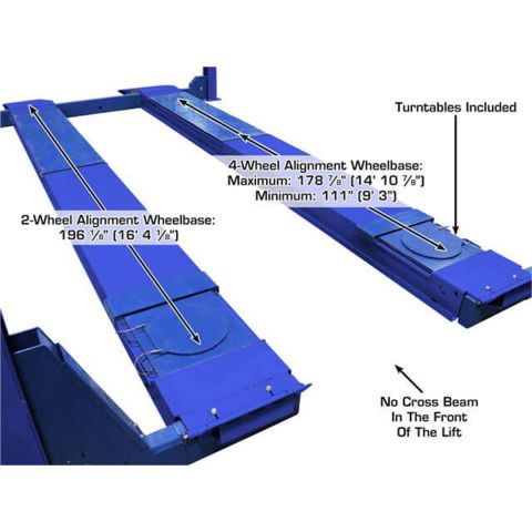 Atlas PVL14OF-EXT-FPD 4 Post Lift 14000 lb Open Front Alignment