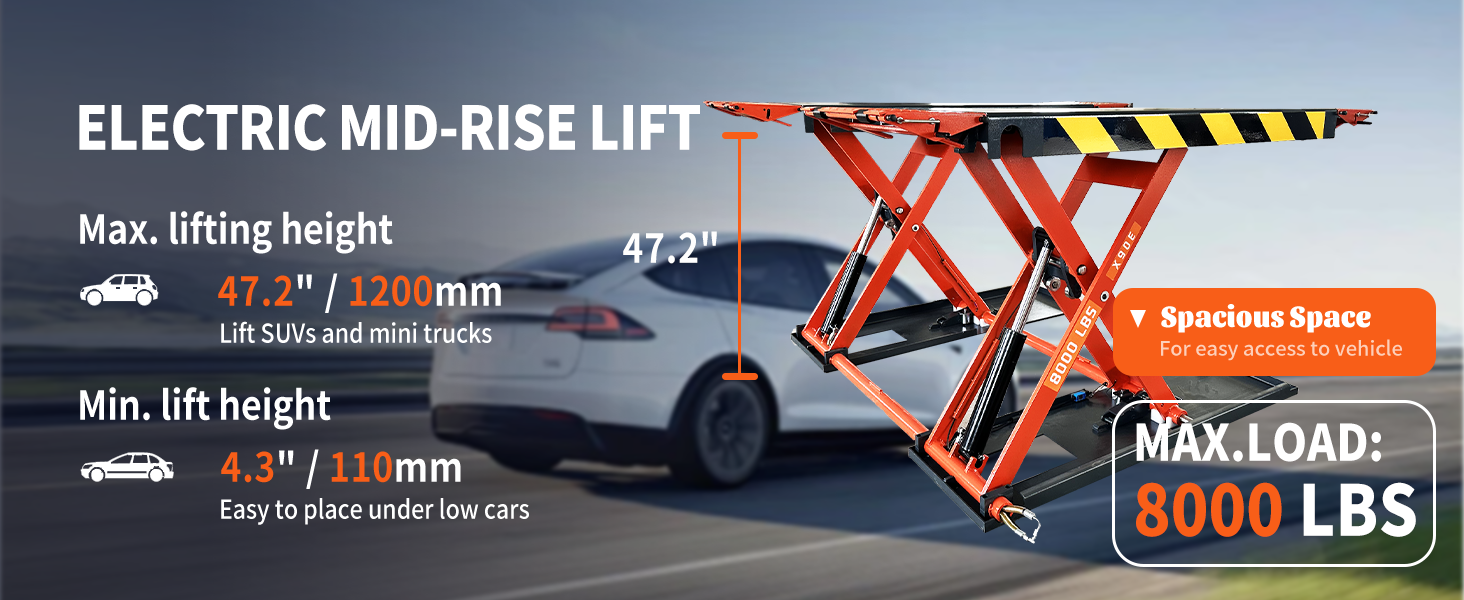 Katool X90E Mid Rise Scissor Lift 220V