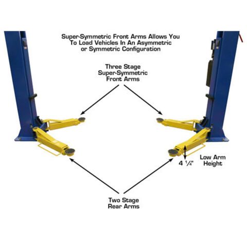Atlas 9OHSC-SS-FPD 2 Post Lift 9000 lb Overhead Single Piece Column