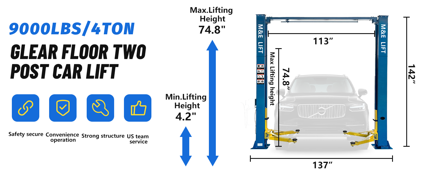 Katool M90S 2 Post Lift 9000lbs