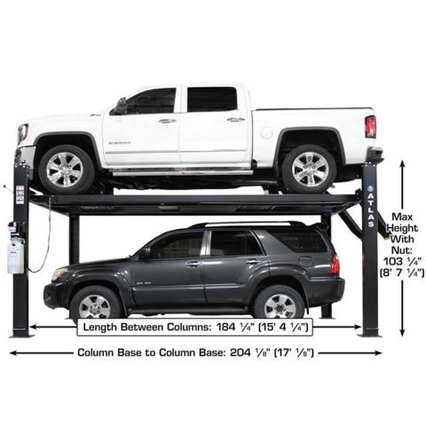 Atlas Apex9-FPD 4 Post Lift 9000 lb ALI Certified Portable Storage