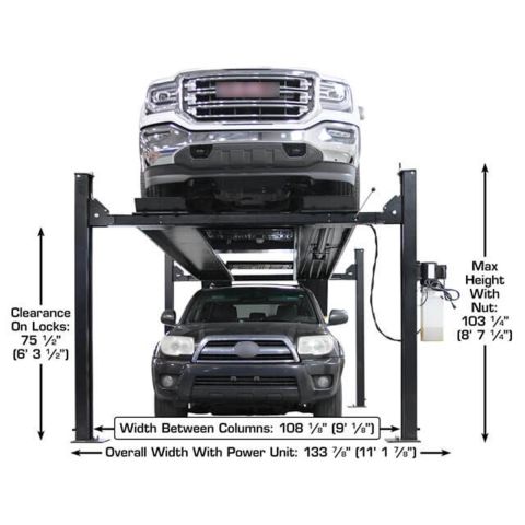 Atlas Apex9-FPD 4 Post Lift 9000 lb ALI Certified Portable Storage