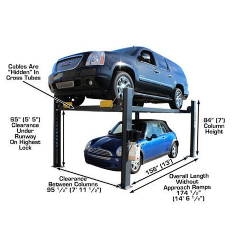 Atlas ATEATTD-408SL-FPD 4-Post Lift 8000 lb Portable