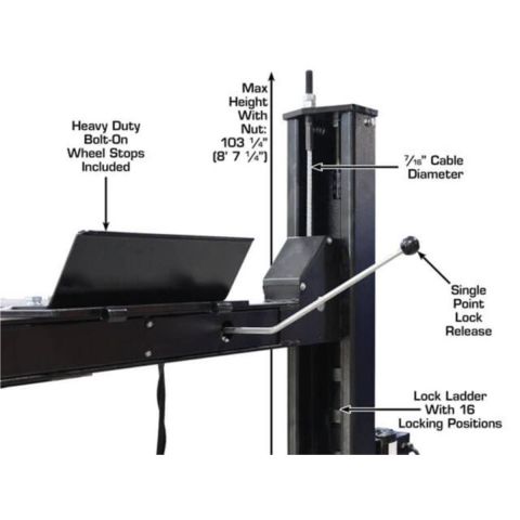Atlas Apex9-FPD 4 Post Lift 9000 lb ALI Certified Portable Storage