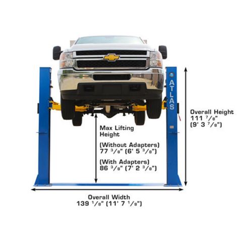 Atlas BP10000X-FPD 2 Post Lift 10000 lb Baseplate Commercial Grade