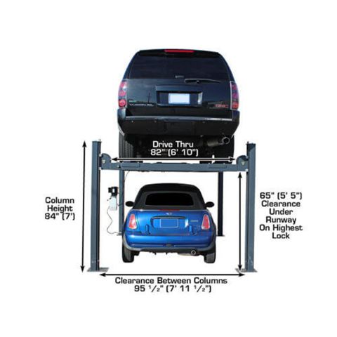 Atlas ATEATTD-408SL-FPD 4-Post Lift 8000 lb Portable