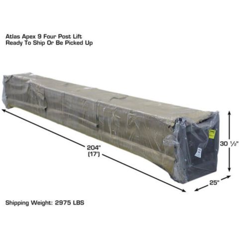 Atlas Apex9-FPD 4 Post Lift 9000 lb ALI Certified Portable Storage