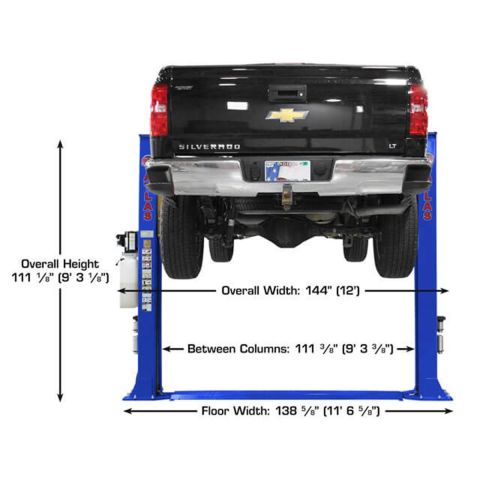 Atlas PVL9BP-FPD 2 Post Lift 9000 lb Baseplate Low Ceiling