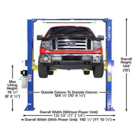 Atlas PRO-9D 2-FPD Post Lift 9000 lb Overhead Direct Drive