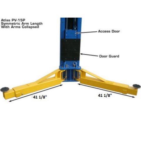 Atlas PV15PX-FPD 2 Post Lift 15000 lb Overhead Extra Tall Extra Wide