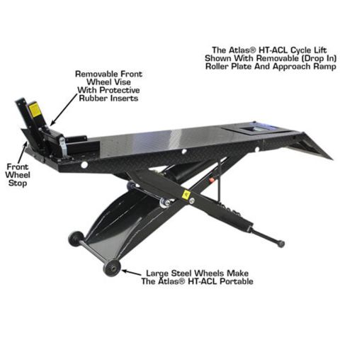 Atlas ATEHT-ACL-FPD Motorcycle Lift 1,000 lb Air Operated Roller Plate