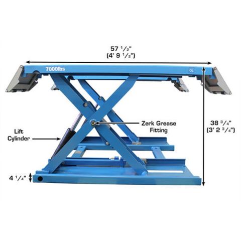 Atlas 7K-Kwik-Bay Portable Mid-Rise Scissor Lift 7,000 lb Quick Bay Car Lift