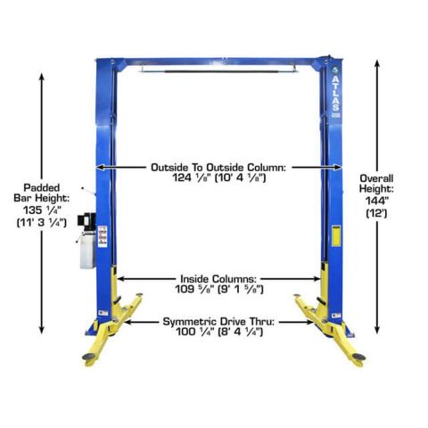 Atlas PRO-9D 2-FPD Post Lift 9000 lb Overhead Direct Drive