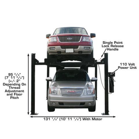 Atlas PRO9000-FPD 4 Post Lift 9000 lb Extra Tall Wide Long Storage