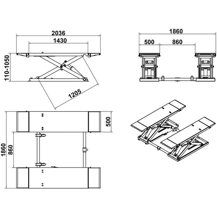 Katool X80-Pneumatic Mid Rise Scissor Lift