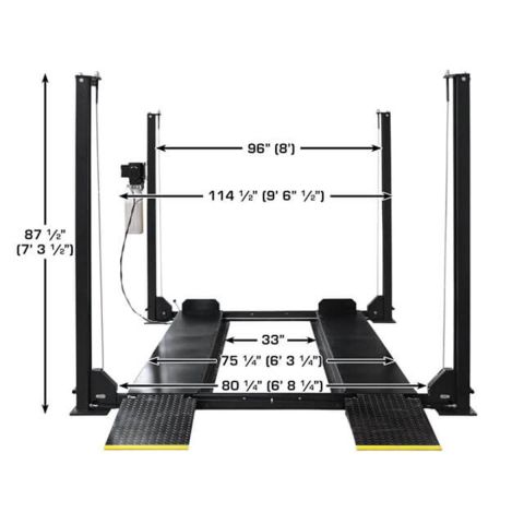 Atlas ATEATTD-APEX8-FPD 4-Post Lift 8000 lb ALI Certified