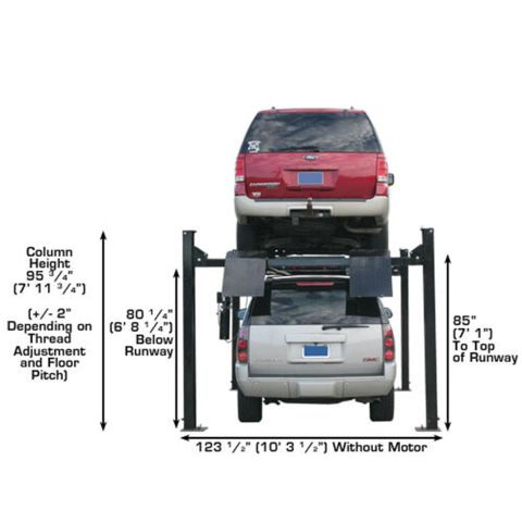Atlas PRO9000-FPD 4 Post Lift 9000 lb Extra Tall Wide Long Storage