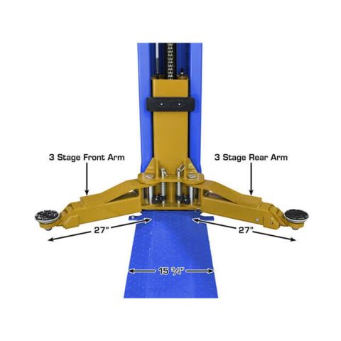 Atlas PVL9BP-FPD 2 Post Lift 9000 lb Baseplate Low Ceiling
