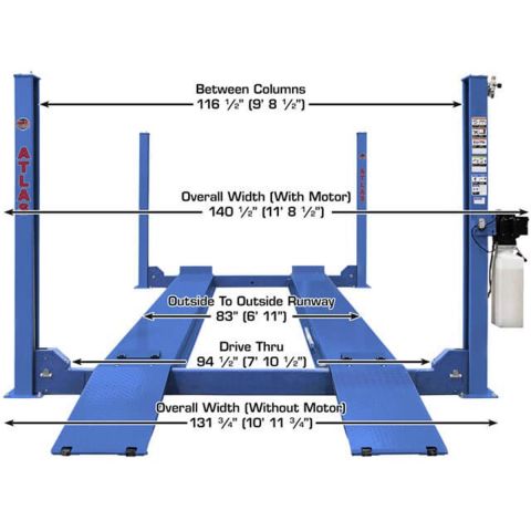 Atlas PVL14-FPD 4 Post Lift 14000 lb ALI Certified Commercial