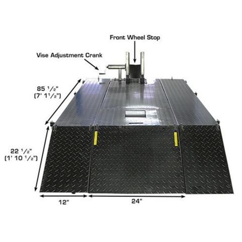 Atlas ATEHT-ACL-XLT-FPD Motorcycle ATV Lift 1,000 lb Air Operated Side Extensions