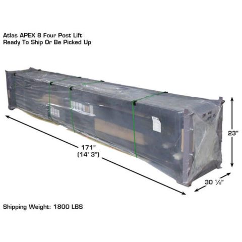 Atlas ATEATTD-APEX8-FPD 4-Post Lift 8000 lb ALI Certified