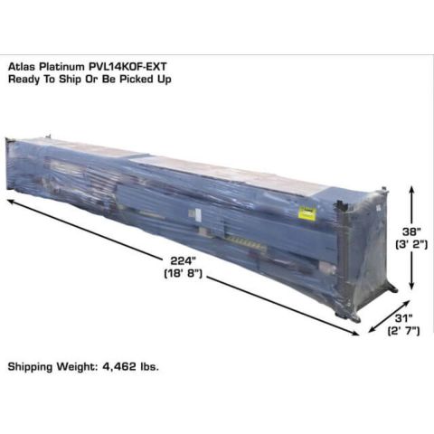 Atlas Platinum PVL14OF-EXT 14000 lb 4-Post Open Front Alignment Lift Combo with RJ7000 Sliding Bridge Jacks