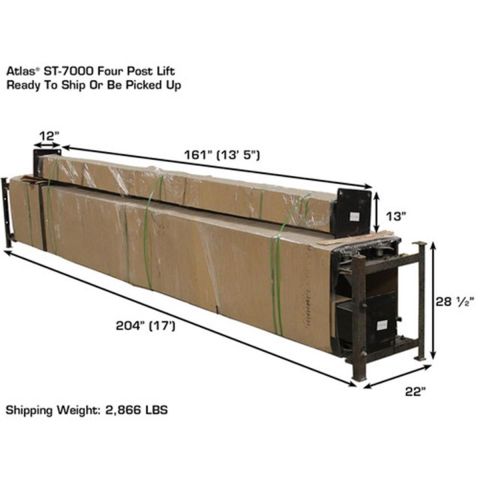 Atlas PRO7000ST-FPD 4 Post Lift 7000 lb Super Tall Storage