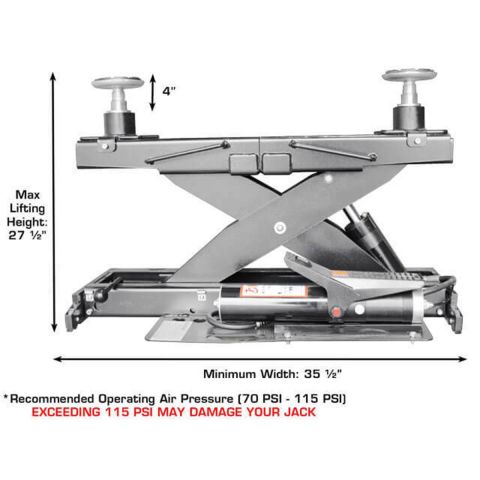 Atlas Platinum PVL14OF-EXT 14000 lb 4-Post Open Front Alignment Lift Combo with RJ7000 Sliding Bridge Jacks