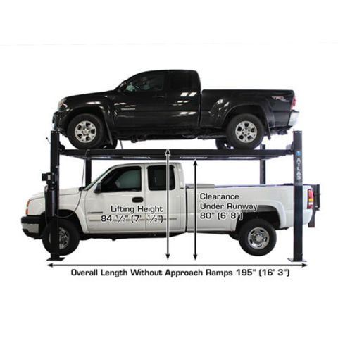 Atlas PRO8000EXT-L-FPD 4 Post Lift 8000 lb Extra Tall Extra Long Storage