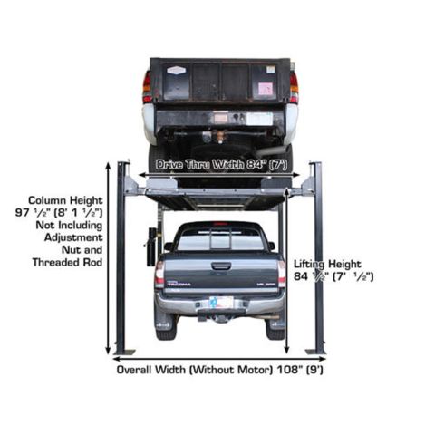 Atlas PRO8000EXT-L-FPD 4 Post Lift 8000 lb Extra Tall Extra Long Storage
