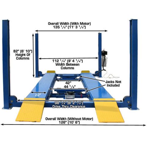 Atlas ATEATTD-412-FPD 4-Post Lift 12000 lb Heavy Duty