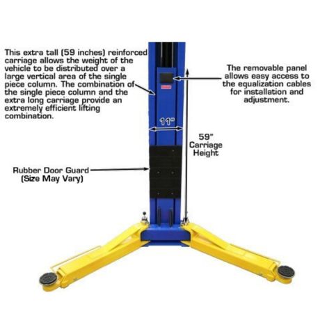 Atlas ATEATTD-OHX10000X-FPD 2 Post Lift 10000 lb Overhead Extra Tall Extra Wide