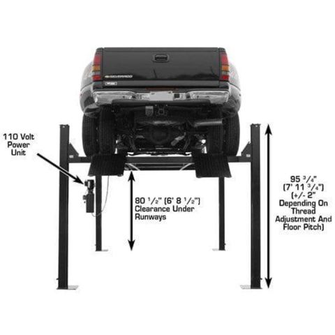 Atlas PRO9000-FPD 4 Post Lift 9000 lb Extra Tall Wide Long Storage