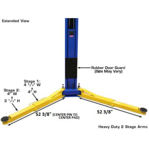 Atlas ATEATTD-OHX10000X-FPD 2 Post Lift 10000 lb Overhead Extra Tall Extra Wide