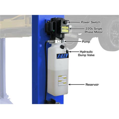 Atlas PVL9BP-FPD 2 Post Lift 9000 lb Baseplate Low Ceiling
