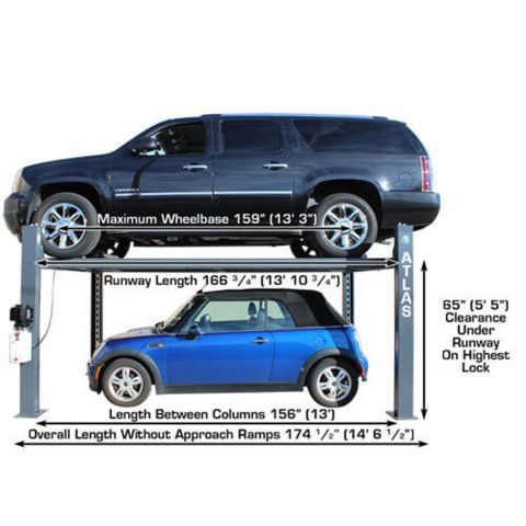 Atlas ATEATTD-408SL-FPD 4-Post Lift 8000 lb Portable