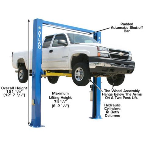 Atlas ATEATTD-OHX10000X-FPD 2 Post Lift 10000 lb Overhead Extra Tall Extra Wide