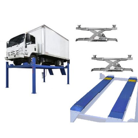 Atlas Platinum PVL14 14000 lb 4-Post Lift Alignment Combo with RJ7000 Sliding Bridge Jacks