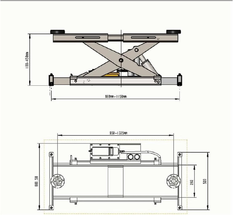 Katool KT-4M110PA Four Post Alignment Lift w/ Rolling Jack RJ70 11,000 lbs