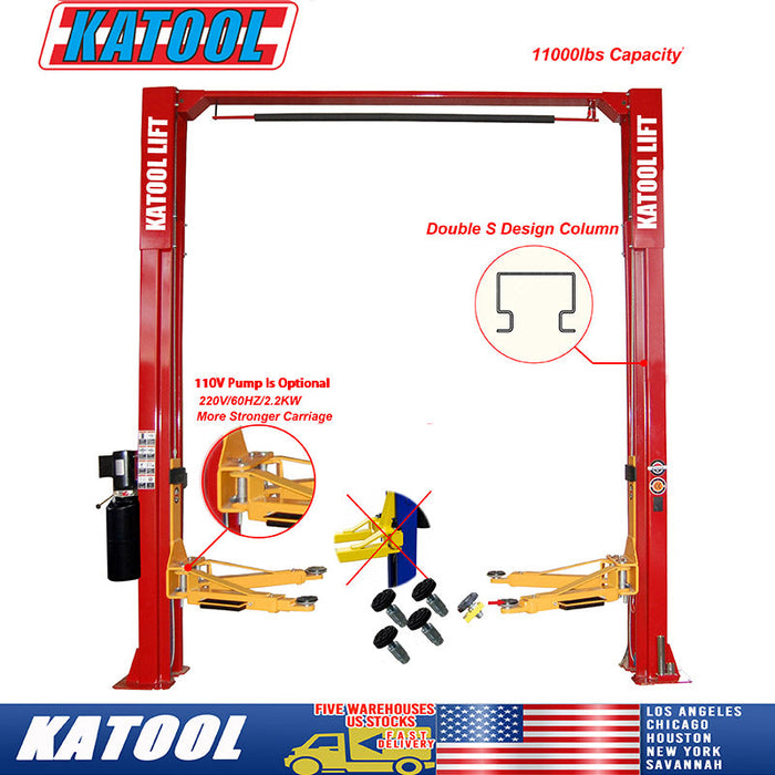 Katool KT-M110 2-Post Lift 11,000 lb Clear Floor